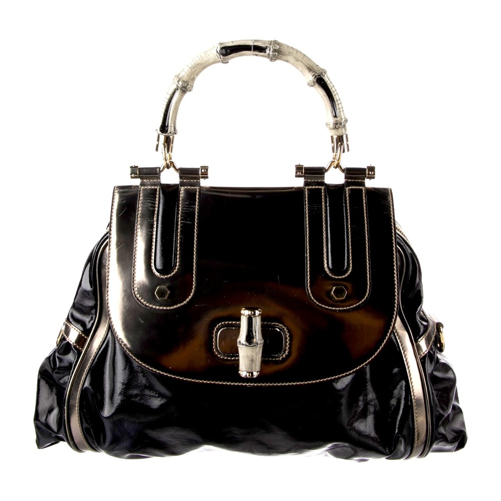 Gucci Dialux Pop Bamboo Top Handle Bag w/ Strap